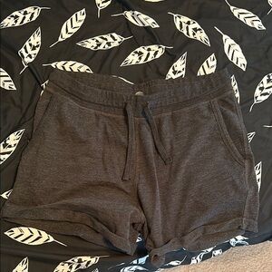 Gray Athletic Shorts with Elastic Waistband